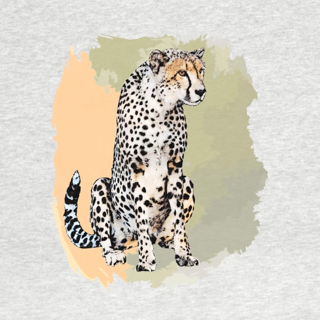 Cheetah Full Figure Watercolor for Cheetah Fans by scotch